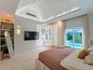 Spacious and modern bedroom with ample natural light