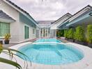 Outdoor pool area of a residential property