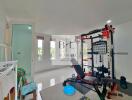 Home gym with exercise equipment