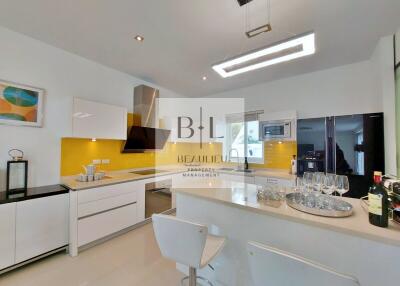 Modern kitchen with island and appliances