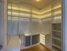 Spacious walk-in closet with ample storage space