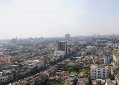 Panoramic cityscape view from a high-rise building