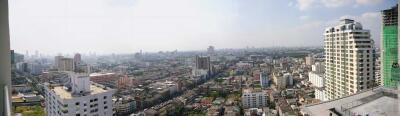 Panoramic cityscape view from a high-rise building