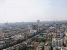 Panoramic cityscape view from a high-rise building