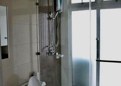 Modern bathroom with shower and toilet