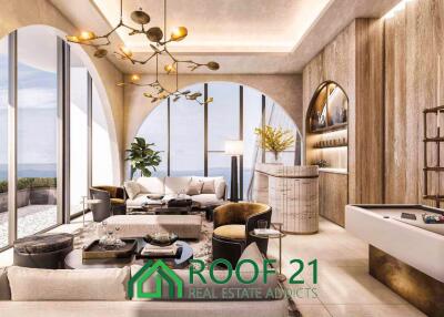 Exclusive 47 SQM High-Rise Luxury Condo on the 41st Floor at AROM JOMTIEN – Unmatched Panoramic Ocean Views!