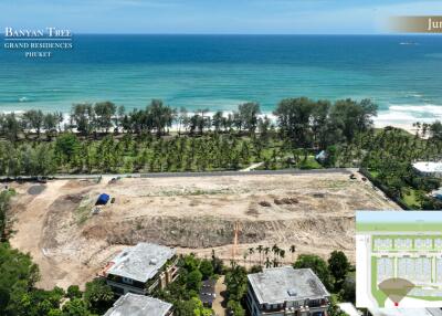 Aerial view of a land plot near the beach