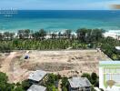 Aerial view of a land plot near the beach