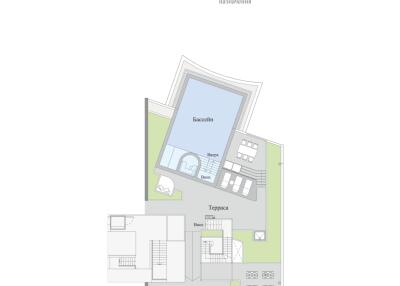 Architectural floor plan with labeled areas in Russian