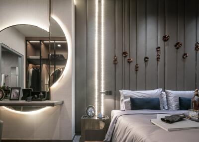 Modern bedroom with contemporary design and sophisticated decor