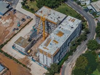 Aerial view of a building under construction