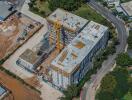 Aerial view of a building under construction