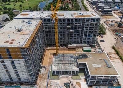 Ongoing construction of a multi-story residential building