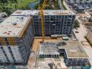 Ongoing construction of a multi-story residential building