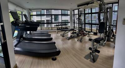 Well-equipped gym with modern fitness machines