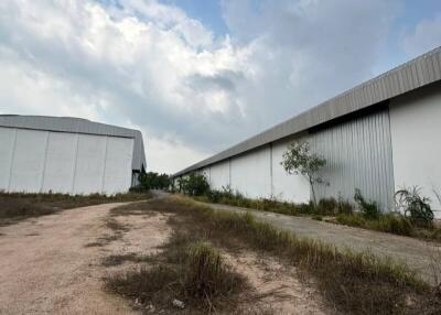 Exterior view of industrial buildings