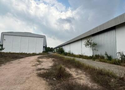 Exterior view of industrial buildings