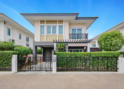 Front view of a modern two-story house