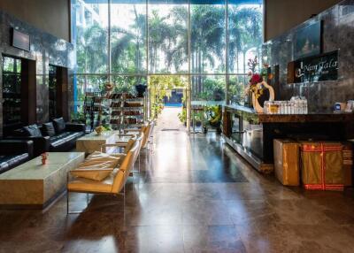 Lobby area with seating and reception desk