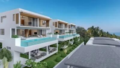 "3 Bedroom Stunning 2.5-Story Seaview Villa in Bophut, Koh Samui" "Off Plan"