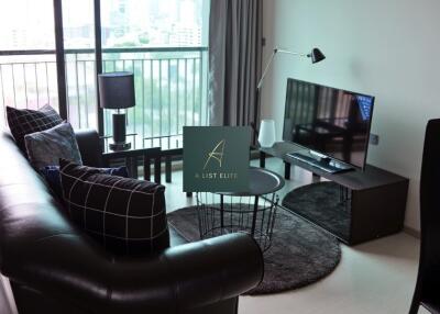 Modern living room with city view