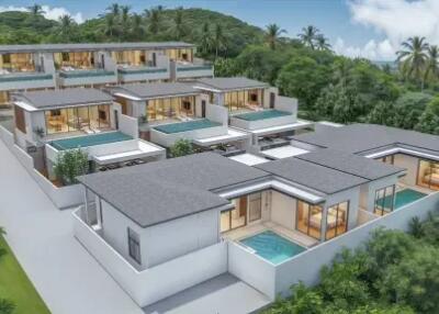 OFF PLAN Villa 3 Bedroom Sea View Pool in Bophut 3 minutes from the beach