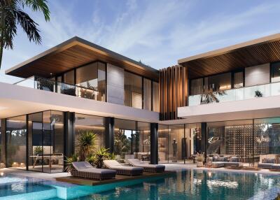 Modern luxurious villa with outdoor pool