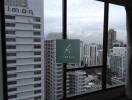 View from window with high-rise buildings