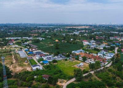 Aerial view of a neighborhood