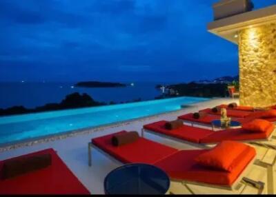 "Seaside Splendor: Luxurious 4-Bedroom Villa with Panoramic Views and Infinity Pool in Chaweng Beach"