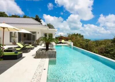 Stunning Sea view Pool Villa 4 Bedroom Bophut Hill