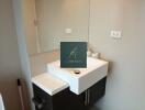 Bathroom with modern sink and vanity