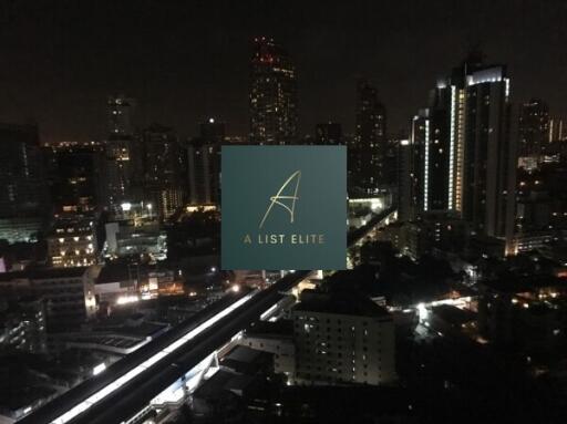 Night view of city skyline with buildings and infrastructure