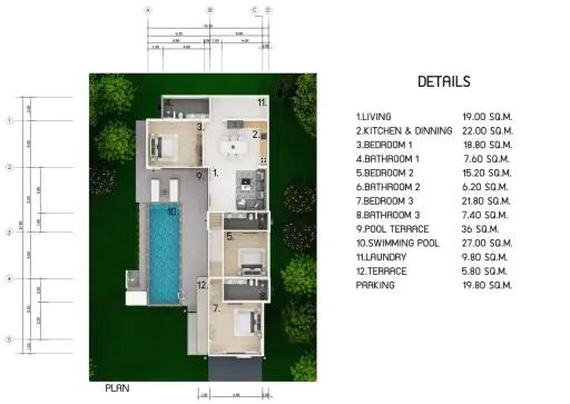 "วิลล่า 3 ห้องนอนแบบไม่เสร็จพร้อมโฉนด: สร้างบ้านในฝันของคุณที่แม่หาด"