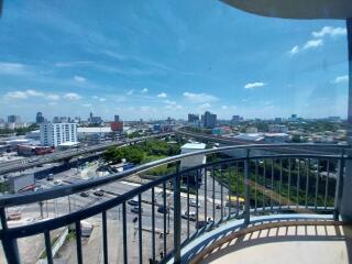 Balcony view overlooking the city and roads