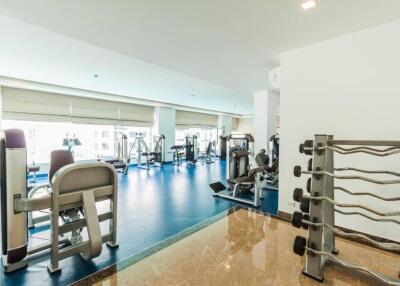 Fully equipped gym with modern fitness machines