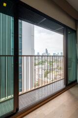 Scenic view from a balcony with glass sliding doors