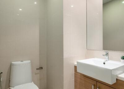 Modern bathroom with toilet and sink