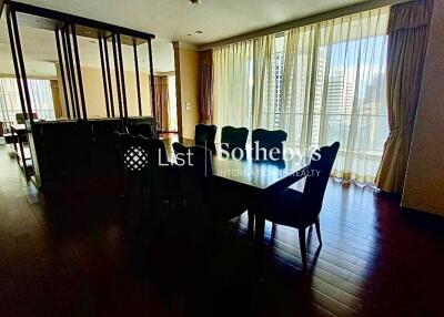 Elegant dining area with city view