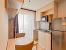 Modern kitchen with dining area