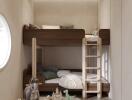 Children's bedroom with bunk beds and toys