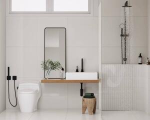 Modern bathroom with sleek fixtures