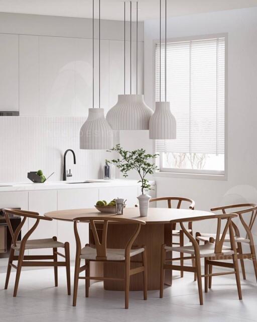 Modern kitchen with dining area