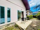 Outdoor patio area of a residential building