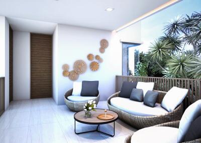 Modern sitting area with outdoor view