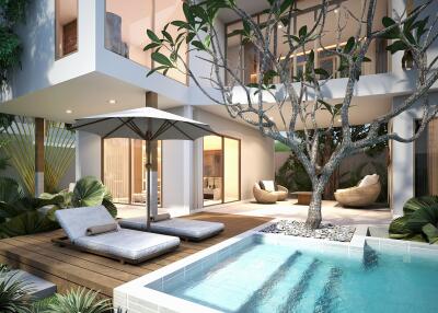 Modern house with pool and patio