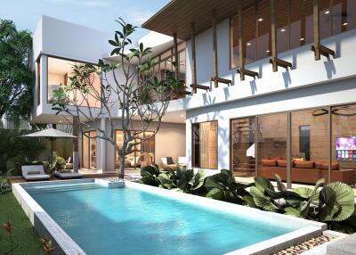 Modern luxury house with swimming pool