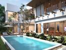 Modern luxury house with swimming pool