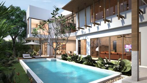 Modern luxury house with swimming pool