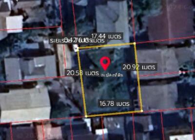 Aerial view of a property with boundaries marked